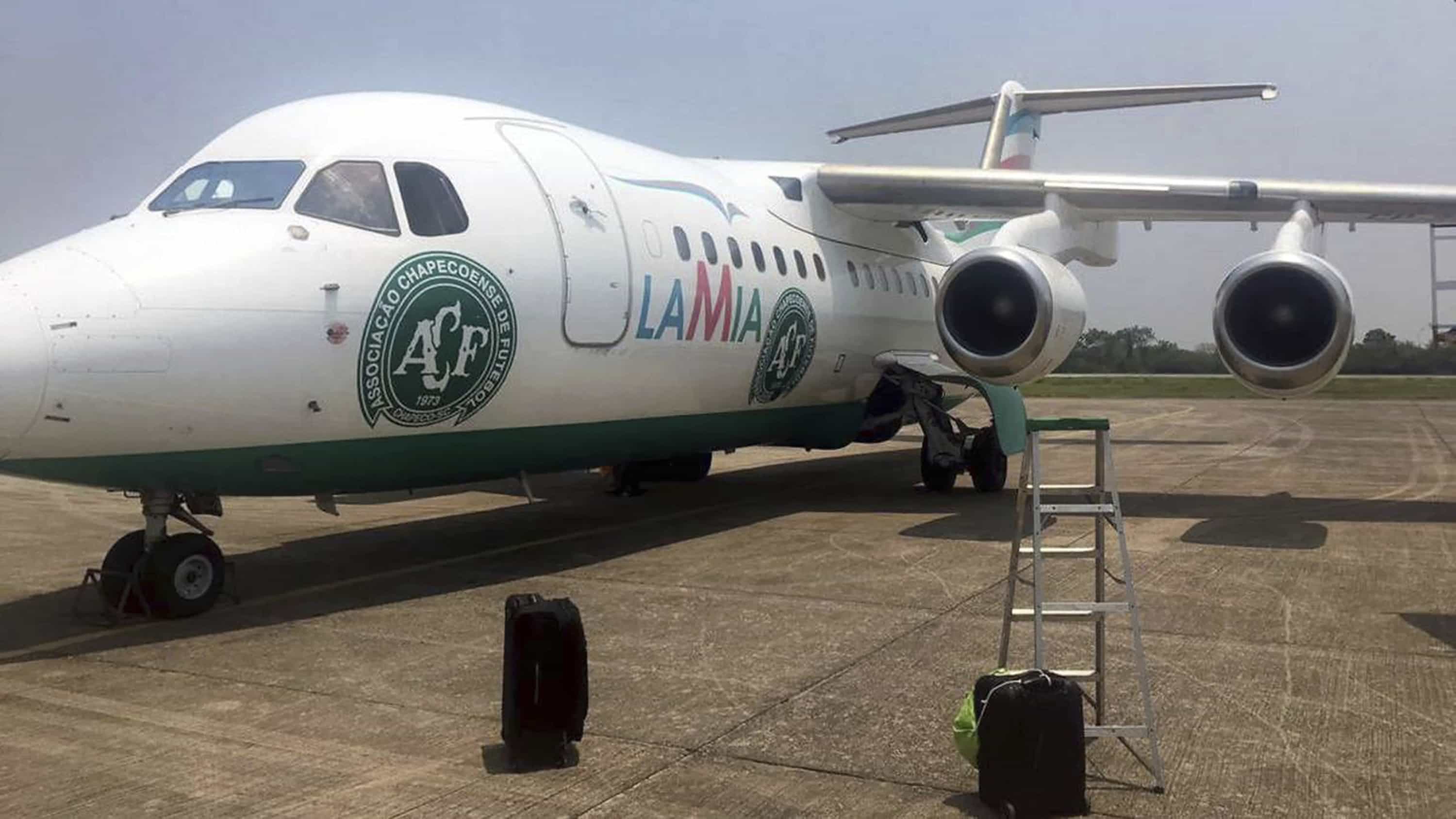 El avión que transportó a Chapecoense, antes del accidente en Colombia