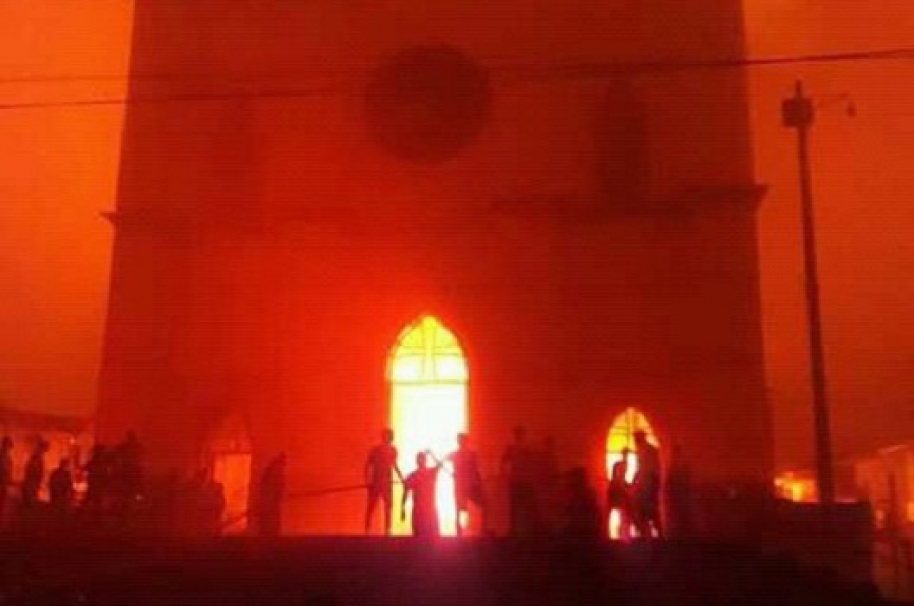 Incendio en la iglesia de Quinchía