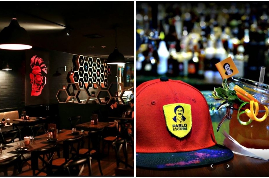 Imágenes de restaurantes inspirados en Pablo Escobar.