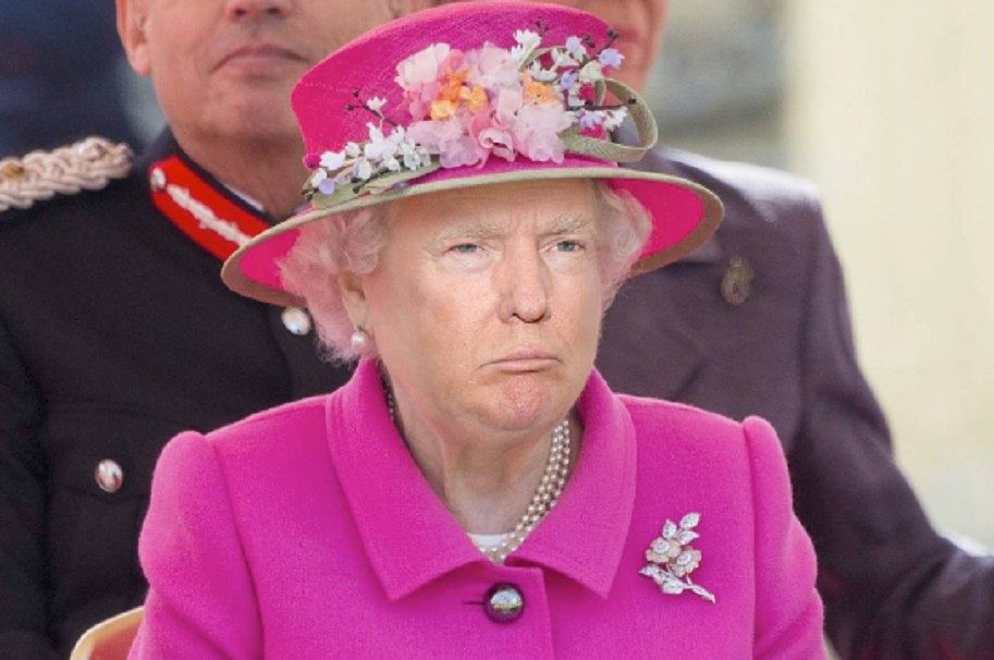Montaje de Donald Trump con la reina Isabel
