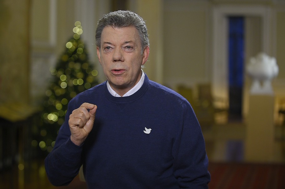 Juan Manuel Santos en su saludo de Año Nuevo a los colombianos