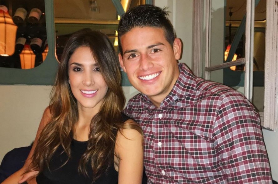 James Rodríguez, futbolista del Real Madrid y la Selección Colombia, y su esposa, la modelo y empresaria Daniela Ospina.