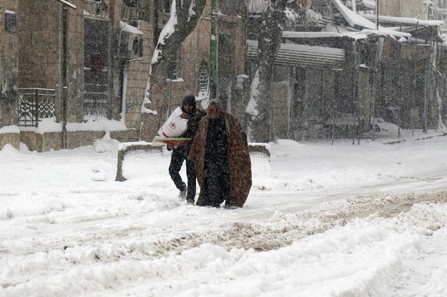 Tormenta de nieve en Siria