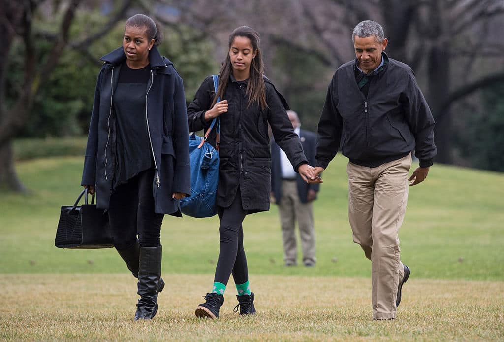 Michelle, Malia y Barack Obama