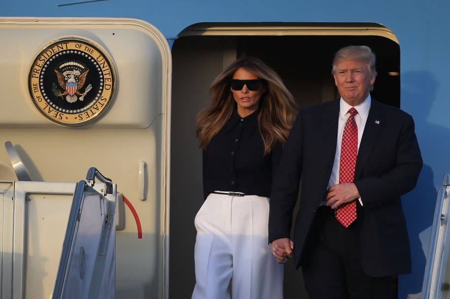 Melania y Donald Trump en Mar-A-Lago