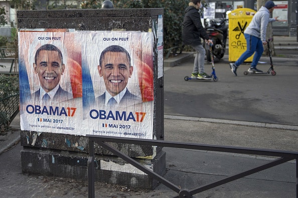 "Obama17" Posters Are Displayed Across Paris