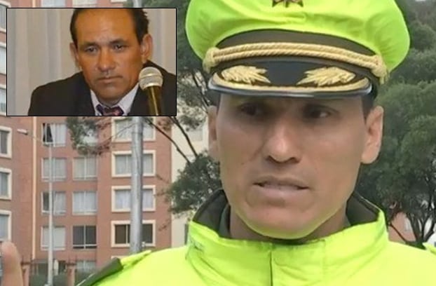 Coronel Germán Jaramillo, comandante de Policía de Tránsito de Bogotá y Álvaro Duarte, concejal de Nemocón