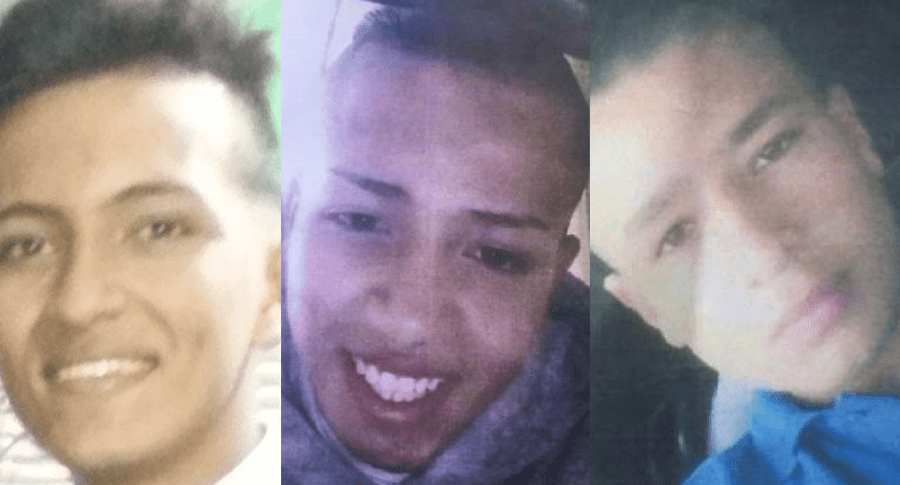 Brayan Montaña, Mauricio Castillo y Juan Esteban Moreno (de izquierda a derecha)