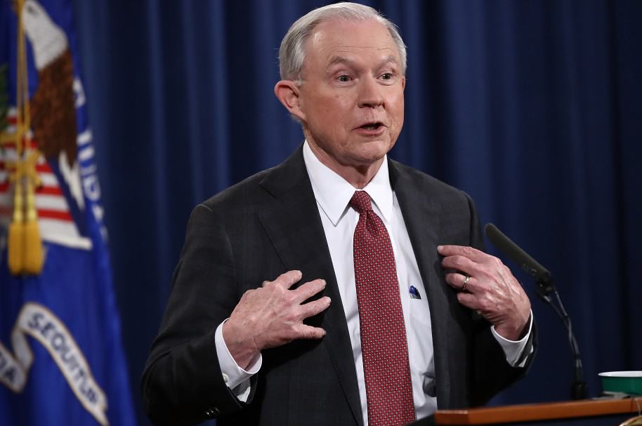 Attorney General Jeff Sessions Holds Press Conference At Justice