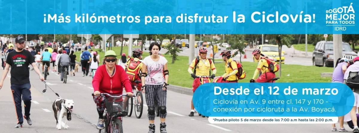 Ampliación de la ciclovía en el norte de Bogotá Ampliación de la ciclovía en el norte de Bogotá