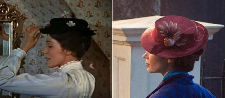 A la izquierda, la Mary Poppins de antes y a la derecha, la actriz Emily Blunt interpretando en la actualidad a esa famosa niñera. A la izquierda, la Mary Poppins de antes y a la derecha, la actriz Emily Blunt interpretando en la actualidad a esa famosa niñera.