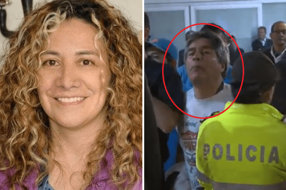Lucía Bastidas, concejala de Bogotá, y el hombre señalado de escupirla e insultarla