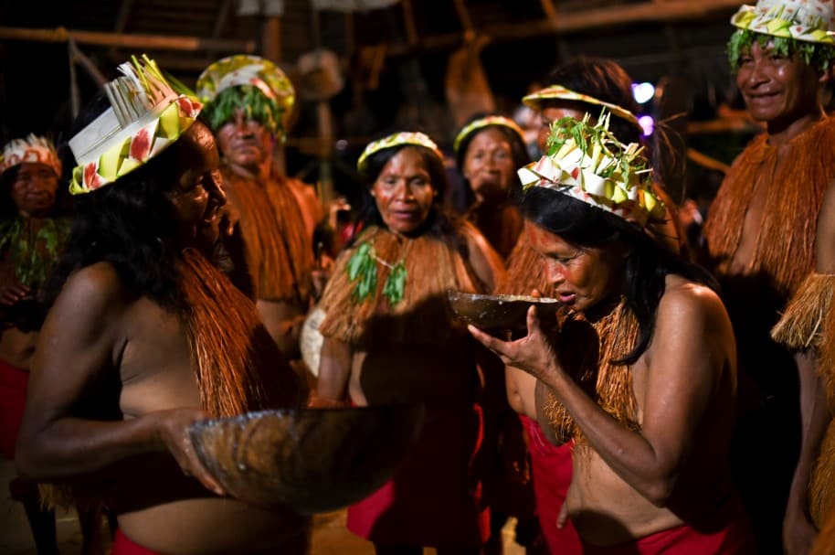 Indígenas de la etnia Yagua en el Amazonas colombiano