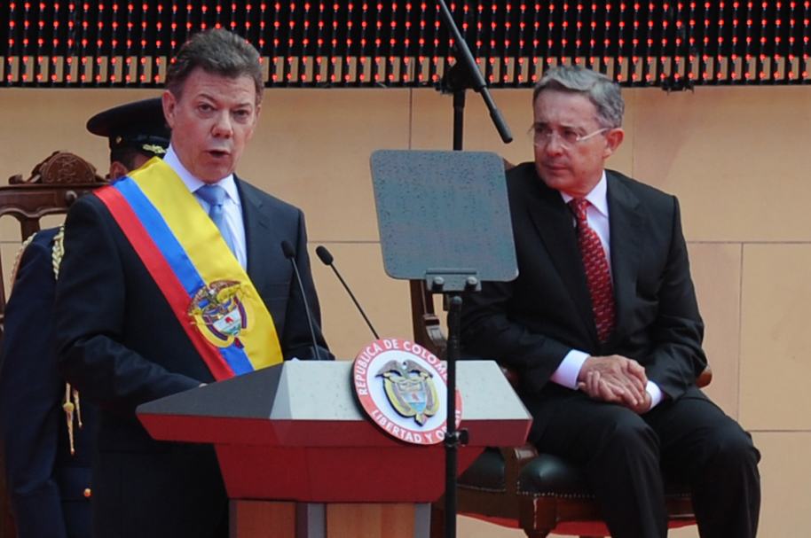 Juan Manuel Santos, durante su posesión en 2010