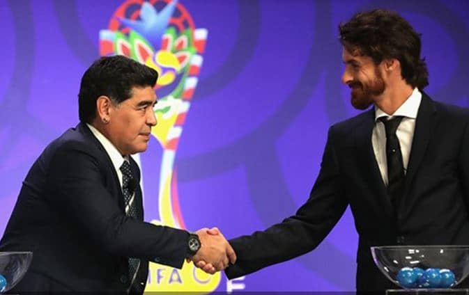 Diego Maradona y Pablo Aimar