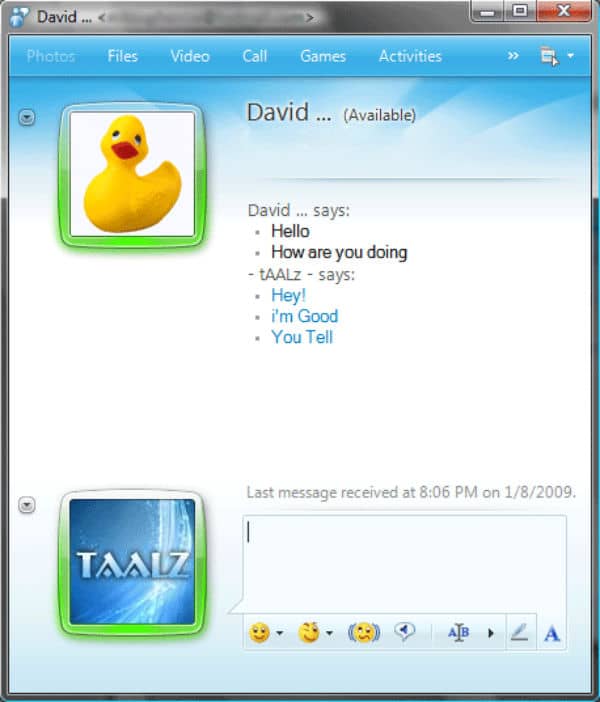 Foto perfil pato Windows Messenger