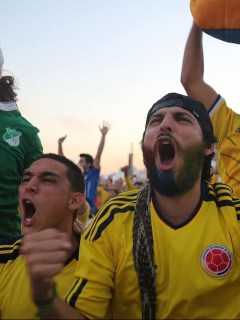 Celebración partido de Colombia