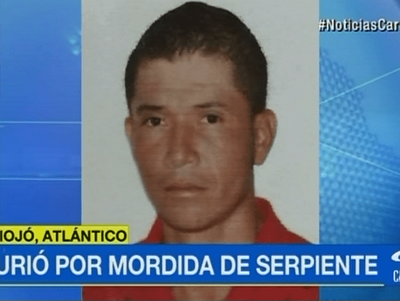 Jhaiser Yaya, campesino que murió luego de ser mordido por una serpiente mapaná.
