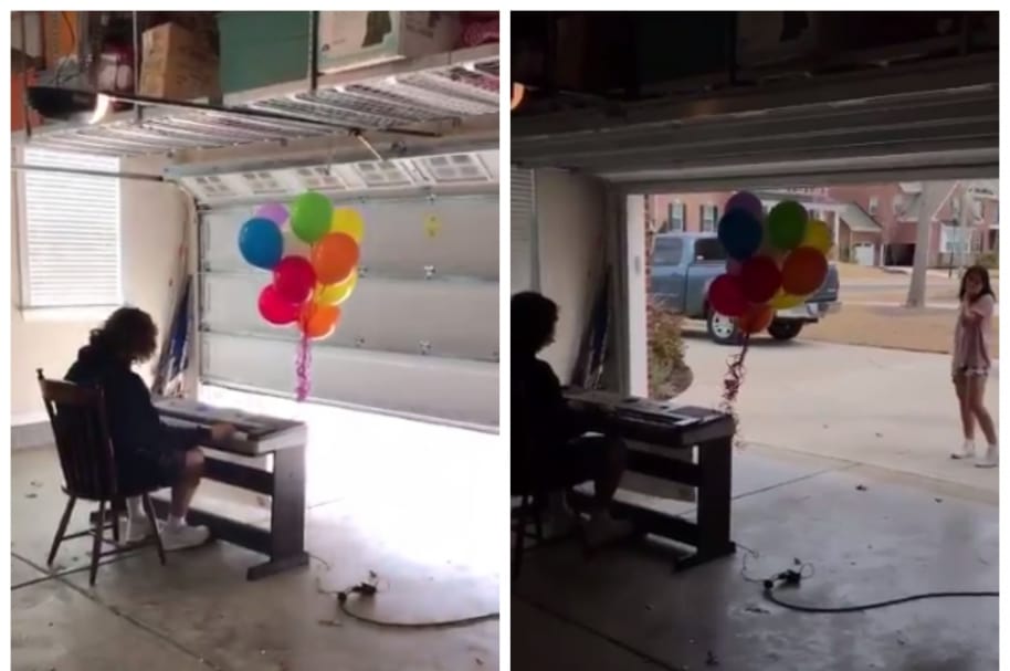 Tyler Chipwood tocó el tema principal de 'Up' a su amiga Adriana Fernandez.