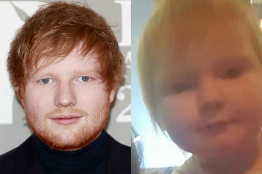 Ed Sheeran e Isla Walton, pequeña que se parece a él.