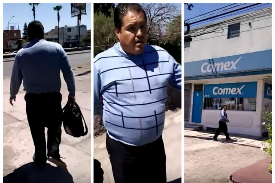 Hombre que le dio nalgada a una mujer en Querétaro, México.