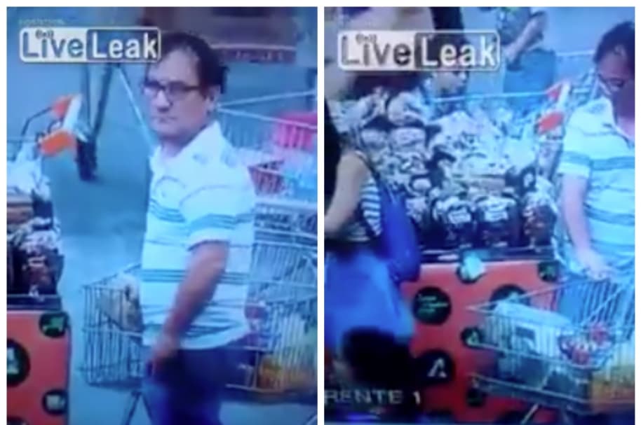 Pervertido que fue captado 'morboseando' a joven en supermercado de Brasil.
