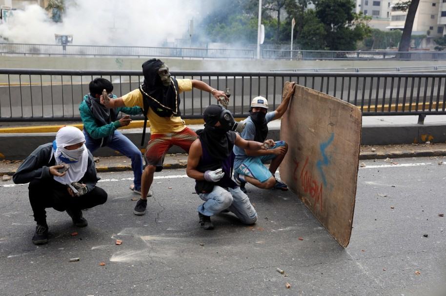 Manifestantes venezolanos