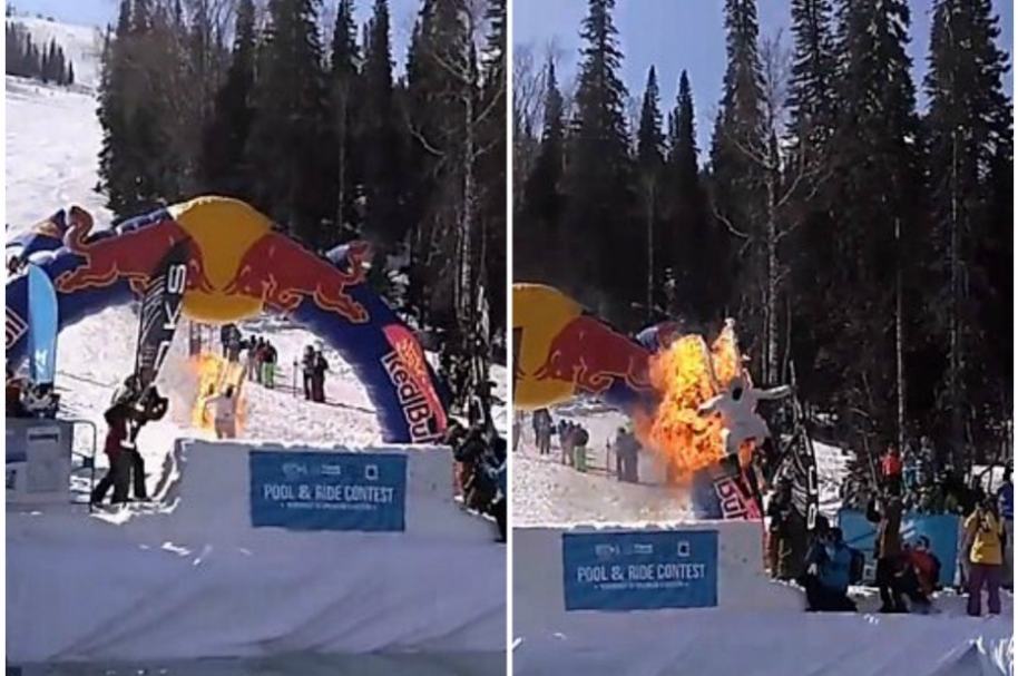 Anton Redkov se prende en llamas para ganar concurso.