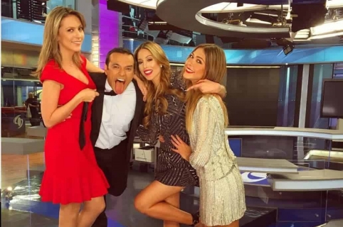 Catalina Gómez, Juan Diego Alvira, Daniela Vega y Viviana Dávila, presentadores de Noticias Caracol.}