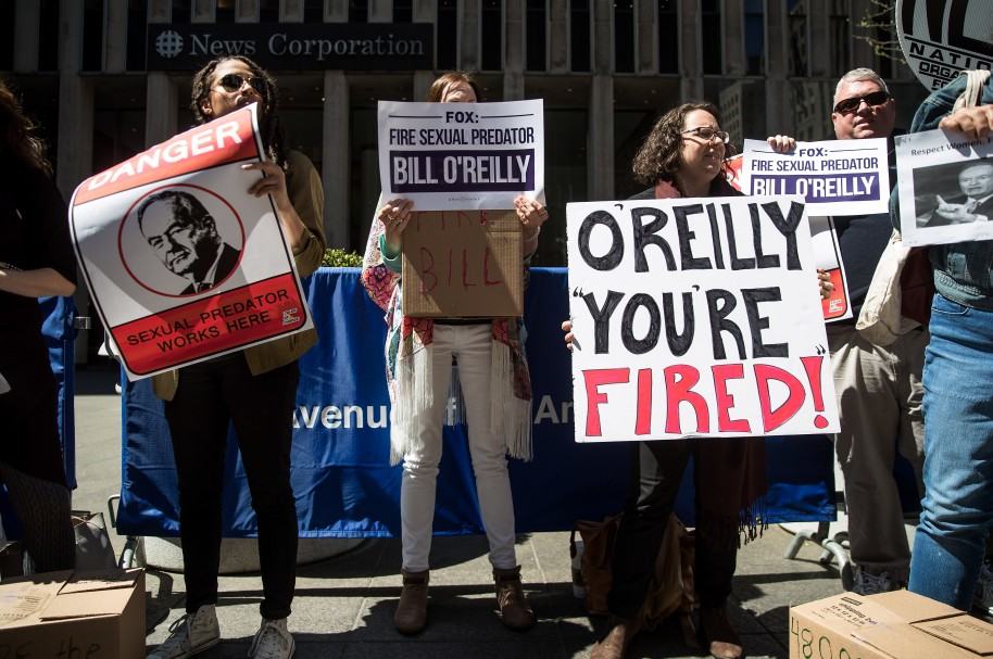 Manifestación contra Bill O'Reilly