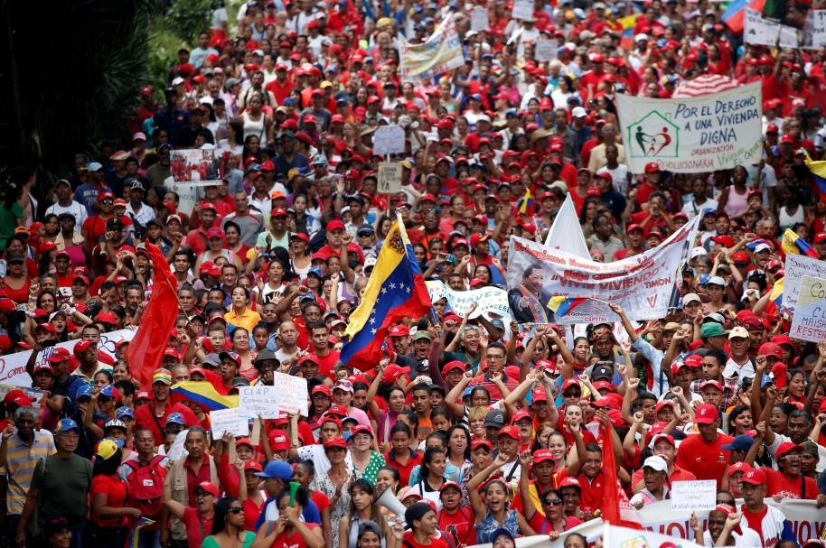 Manifestación chavista en Venezuela