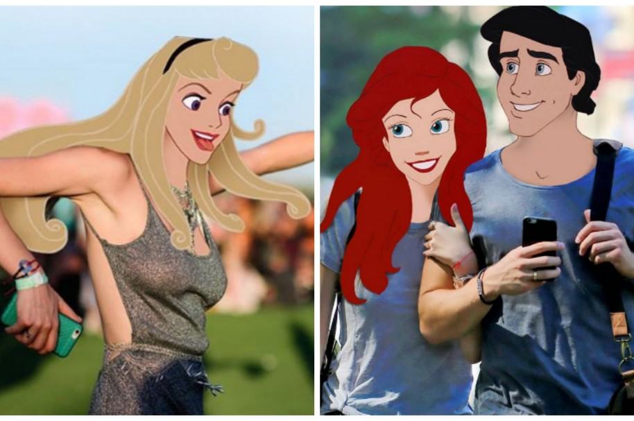 Artista cambia caras de famosos por princesas Disney