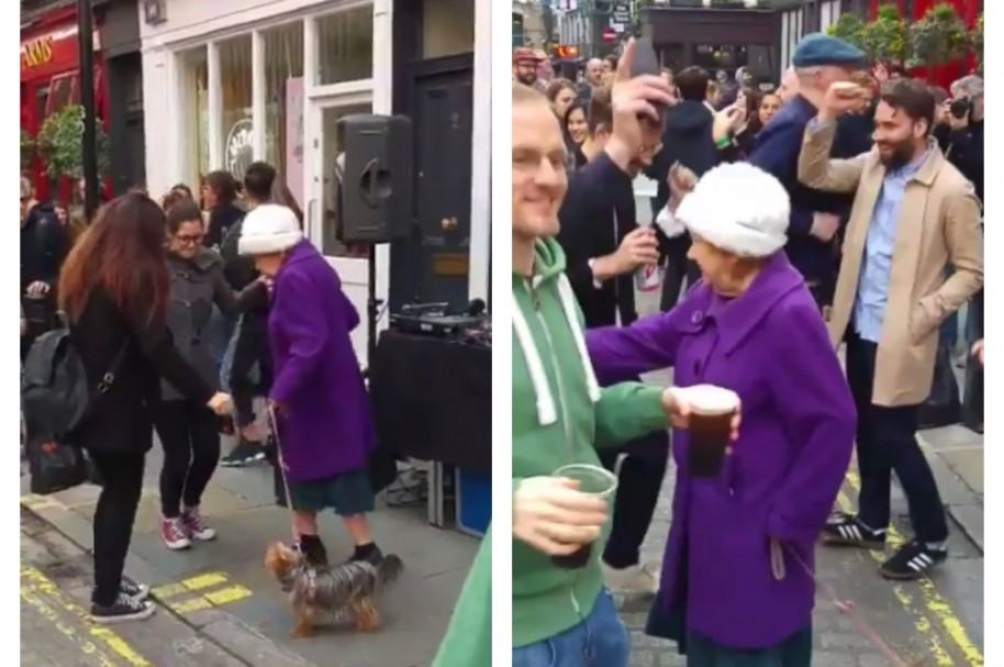 Anciana baila en calle de Londres. Pulzo.com