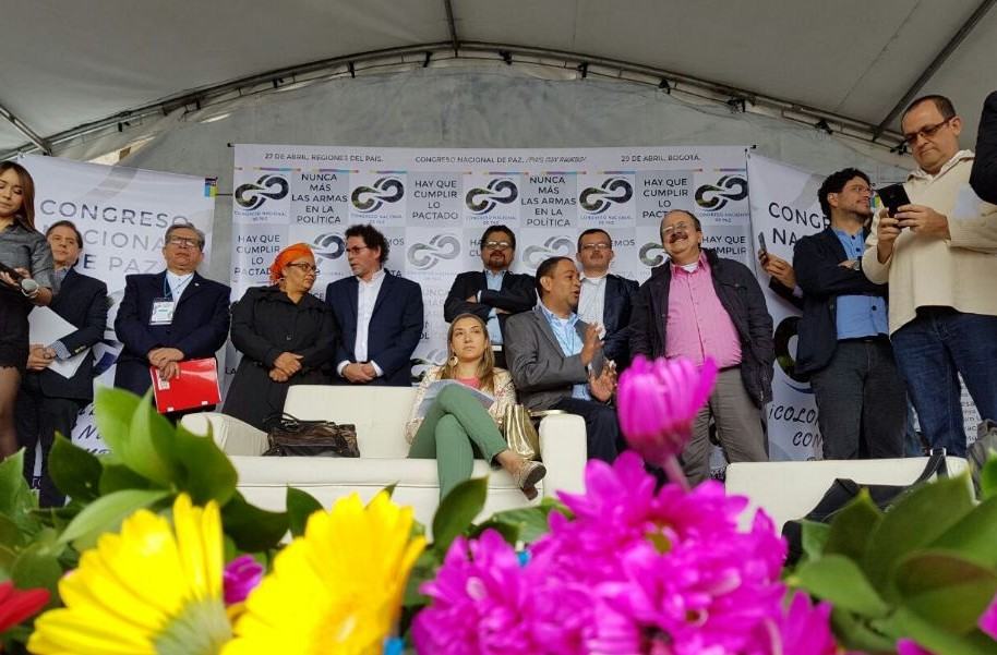 Dirigentes de las Farc en la Plaza de Bolívar, Bogotá