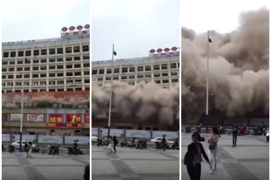 Edificio demolido en China.