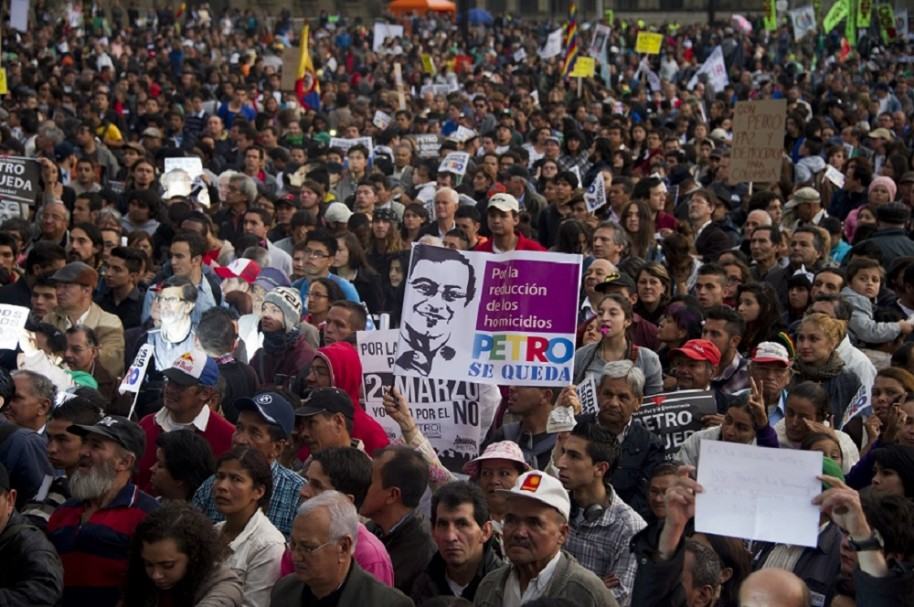 Manifestaciones de apoyo a Petro en 2014