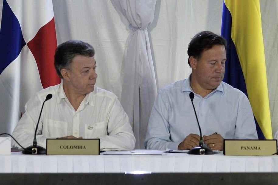 Juan Manuel Santos y Juan Carlos Varela, presidentes de Colombia y Panamá
