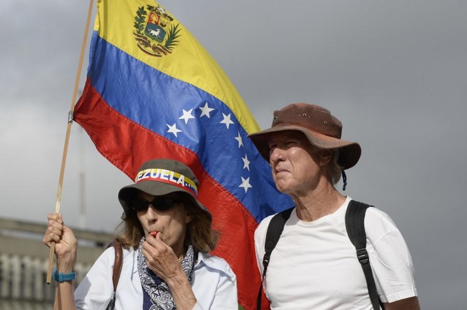 Manifestantes en Venezuela