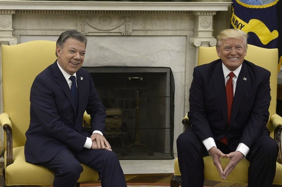 Juan Manuel Santos y Donald Trump