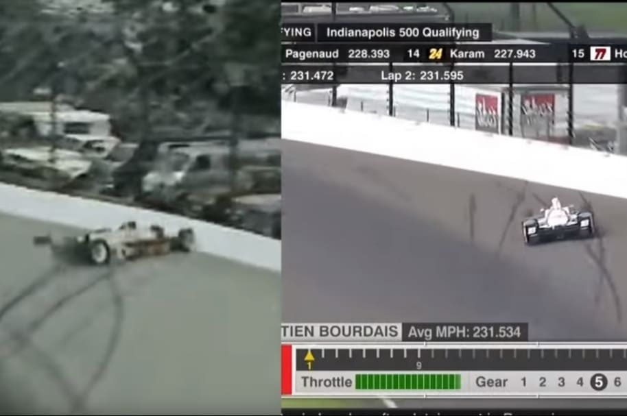 Comparativo de accidente de Bourdais y Gordon Smiley