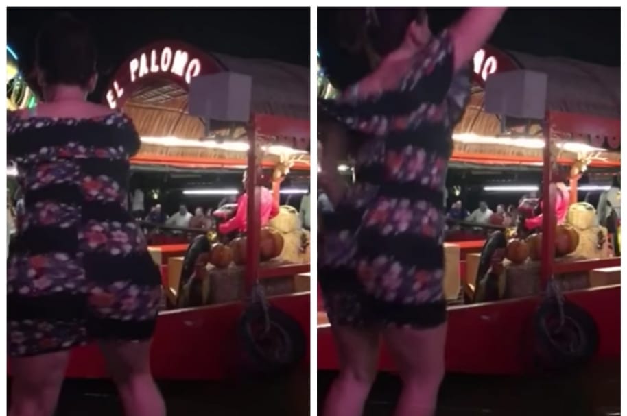 Mujer hace 'twerking' en trajinera. Pulzo.com
