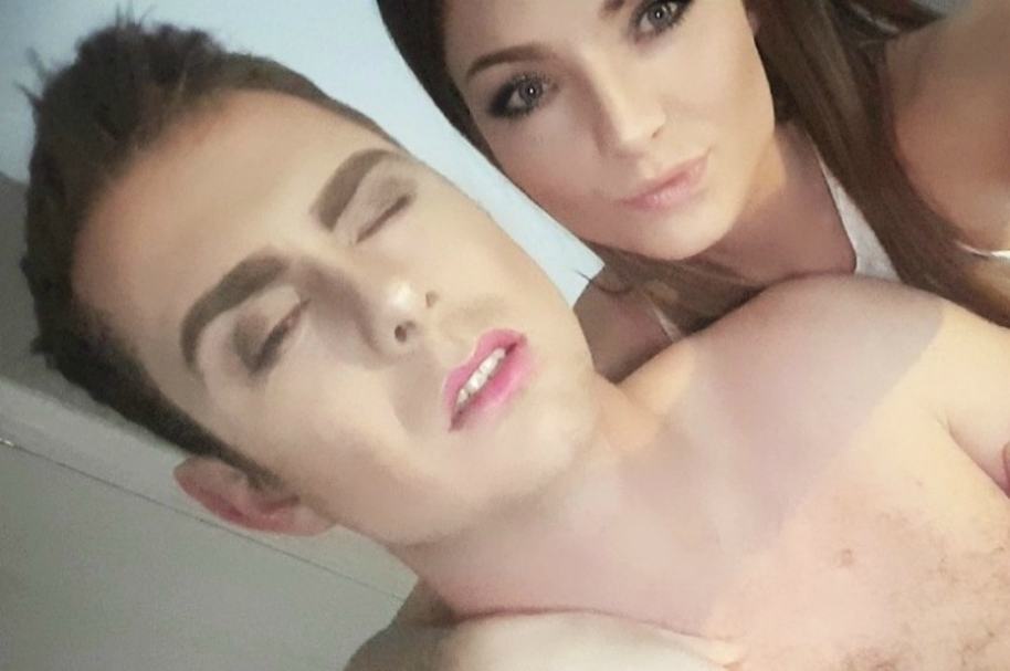 Natalie Weaver y su novio, Stephen Hall.