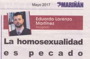 Homosexualidad es pecado Xornal Mariñán