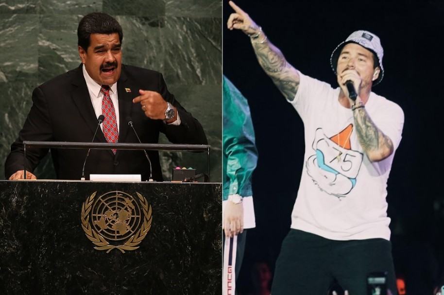 Nicolas Maduro, presidente de Venezuela, y J Balvin, cantante colombiano.