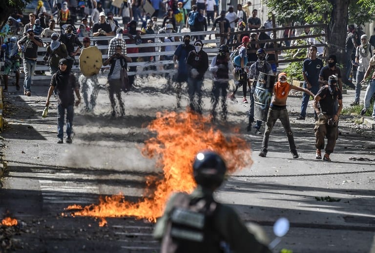 Protesta en Venezuela.