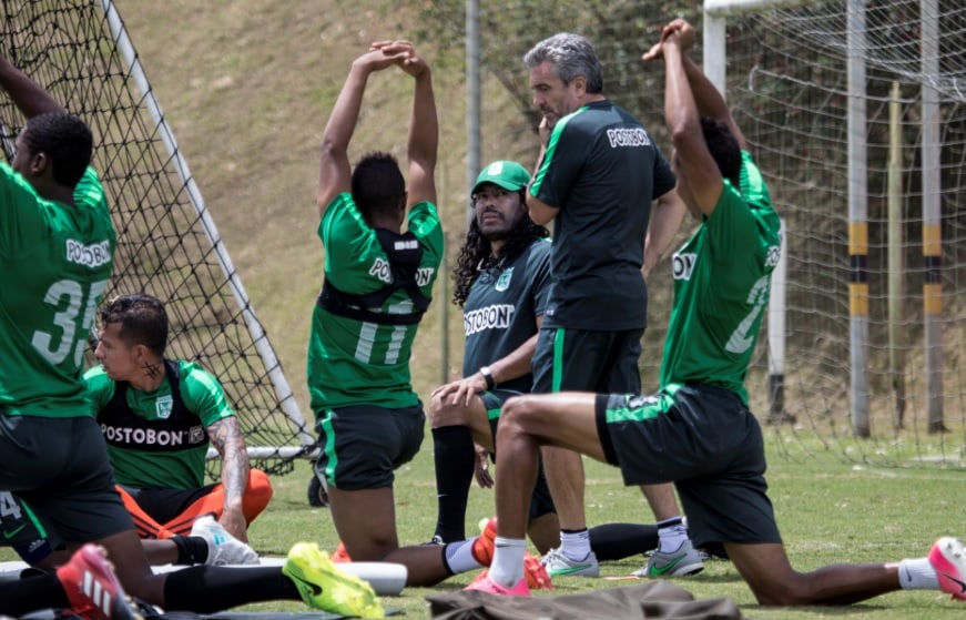 Entrenamiento de Nacional con Lillo e Higuita