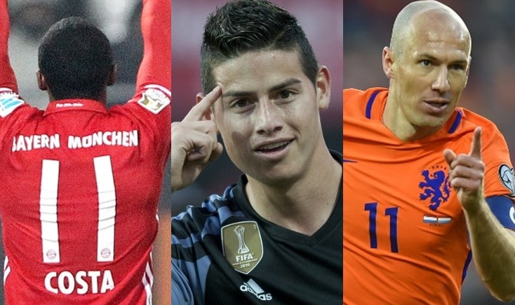 Costa, James y Robben