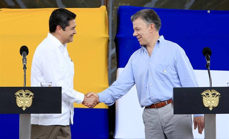 Presidentes de Honduras y Colombia