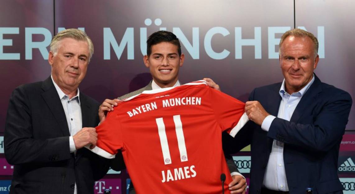 James Rodríguez en el Bayern de Múnich.