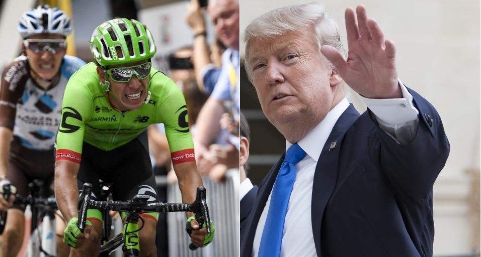 Rigoberto Urán, en el Tour de Francia; y Donald Trump, presidente de Estados Unidos.